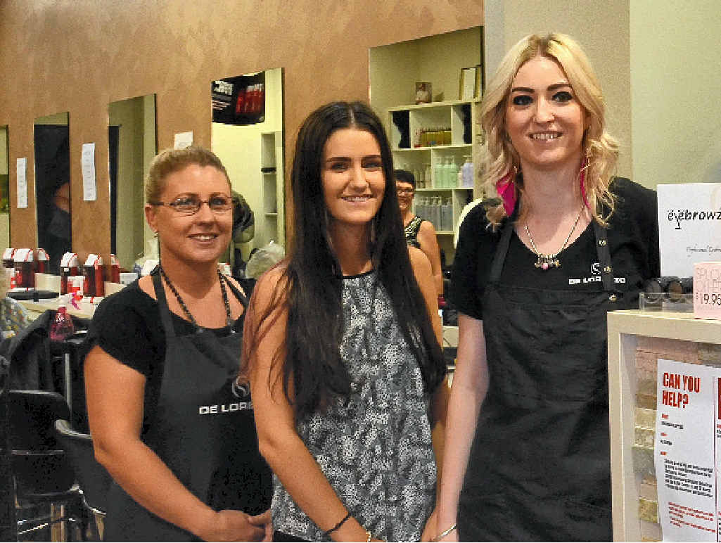 STAY POSITIVE: Jenna Pettiford, Brooklyn Walker and Charlotte Hockings – three apprentices hairdressers at Clare’s Hair Together and True Beauty – ask young jobless to stay positive. STAY POSITIVE: Jenna Pettiford, Brooklyn Walker and Charlotte Hockings – three apprentices hairdressers at Clare’s Hair Together and True Beauty – ask young jobless to stay positive.